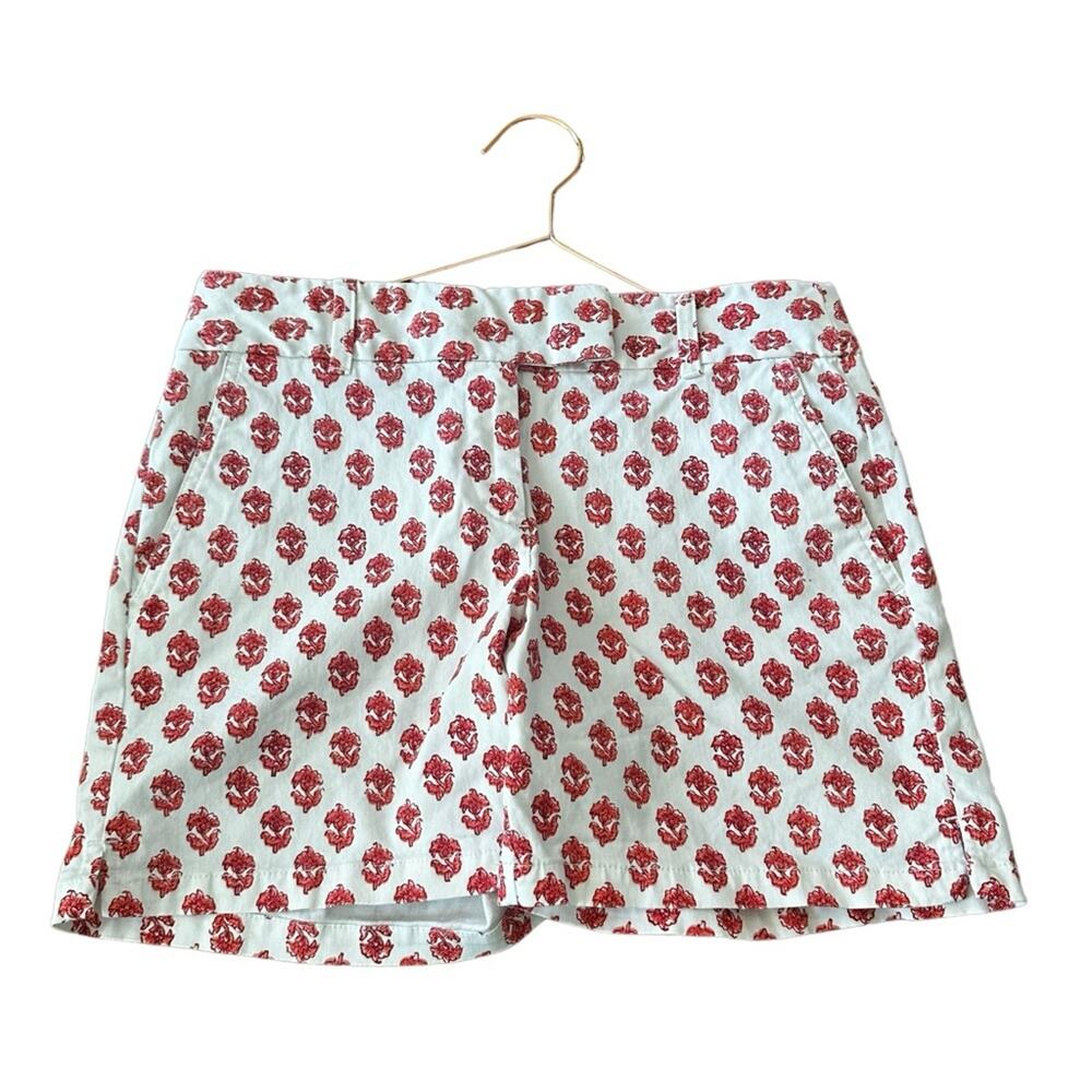 Ann Taylor Loft Riviera Short Size 4 White Red orange Floral